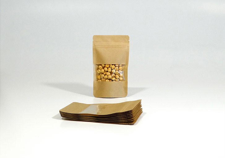 Stand Up Pouch KRAFT/PET/CPP WITH WINDOW 85x145 mm